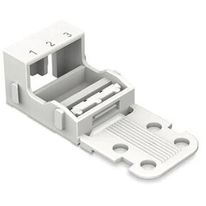 221-523 | WAGO 221 Series mounting Carrier (24-12 AWG) | 3-Conductor | with snap-in mounting Foot for Vertical mounting | White | [Box of 10 Pieces]