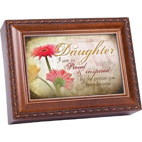 Cottage Garden Daughter Woodgrain Music Box/Jewelry Box Plays Light Up My Life