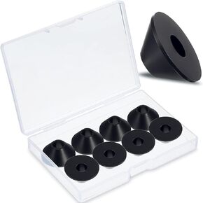 8Pcs Non Slip Toilet Seat Hinges Fittings 8mm Toilet Seat Rubber Washer Rubber Cone Washer Toilet Seat Fixture for Loose Toilet Seats, 0.98 x 0.39 Inch