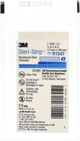 3M 39718 Steri-Strips Skin Closures, 1/2" x 4" Size, Pack of 300 in Saudi Arabia