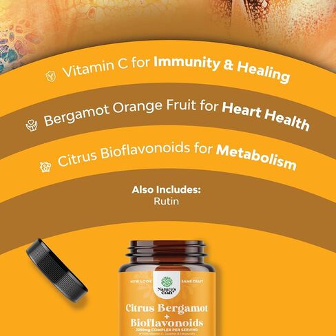 Citrus Bergamot Supplement with Citrus Bioflavonoids - Ultimate Citrus Bioflavonoids Supplement with Citrus Bergamot Extract 1000mg Rutin and Hesperidin for Immunity Support (1 Month) in Saudi Arabia