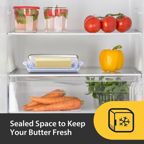 Butter Dish with Lid, Small Butter Dish for Countertop and Refrigerator, Easy Scoop, No Mess Lid, Plastic Butter holder Tray for East Coast Butter, White in Saudi Arabia