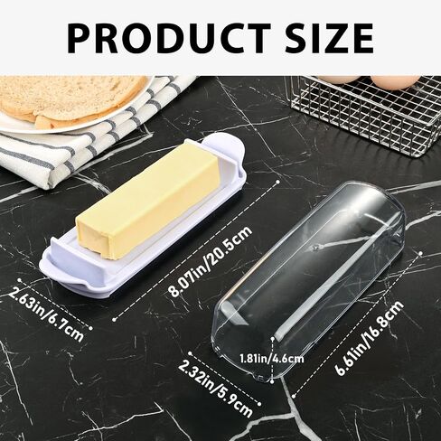 Butter Dish with Lid, Small Butter Dish for Countertop and Refrigerator, Easy Scoop, No Mess Lid, Plastic Butter holder Tray for East Coast Butter, White in Saudi Arabia