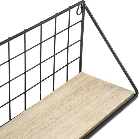 مجموعة تخزين خشبية ريفية مثبتة على الحائط من Sorbus® لإطارات الصور والمقتنيات والعناصر الزخرفية، رائعة لغرفة المعيشة والمكتب وغرفة النوم والحمام والمطبخ وما إلى ذلك (عبوة من قطعتين، طبيعية) in Kuwait