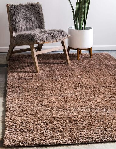 Unique Loom Studio Solid Shag Collection Urban Modern Super Soft & Plush Area Rug, 2 ft x 6 ft 7 in, Sage Green in Saudi Arabia