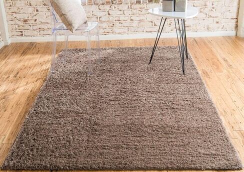 Unique Loom Studio Solid Shag Collection Urban Modern Super Soft & Plush Area Rug, 2 ft x 6 ft 7 in, Sage Green in Saudi Arabia