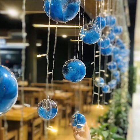 30pk 80 مللي متر الحلي البلاستيكية الشفافة للحرف اليدوية كرات زينة عيد الميلاد القابلة للتعبئة لتقوم بها بنفسك زينة شجرة عيد الميلاد ، معلقة للحرف اليدوية in Kuwait