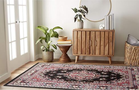 سجادة منطقة حدود ميدالية تقليدية من Home Dynamix Premium Sakarya، باللون الأسود، مستطيلة مقاس 7'8"x10'7" in Kuwait