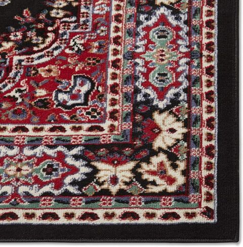 سجادة منطقة حدود ميدالية تقليدية من Home Dynamix Premium Sakarya، باللون الأسود، مستطيلة مقاس 7'8"x10'7" in Kuwait