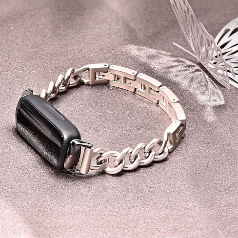 حزام سلسلة معدنية متوافق مع Fitbit Inspire 3 نطاقات، أشرطة قابلة للتعديل من الفولاذ المقاوم للصدأ بديلة لـ Fitbit Inspire 3 نطاقات للنساء والرجال in Kuwait