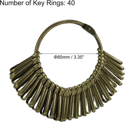 PATIKIL 3.4 Inch Dia Key Organizer Keychain, 1pcs Key Management Holder with 20 Buckle Rings for Office, Bronze in Saudi Arabia