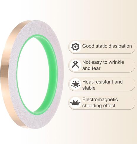 PATIKIL 22 Yard 3/8 Inch Copper Foil Tape,3 Roll Copper Tape with Conductive Stained Glass Foil Tool with Scraper for Stained Tools DIY Crafting in Kuwait