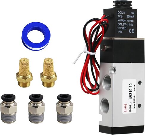 GHM Pneumatics Solenoid Valve 1/4''npt DC12V 3Way2Position Single Coil Pilot-Operated Electric Solenoid Valve 4V310-10 in Saudi Arabia