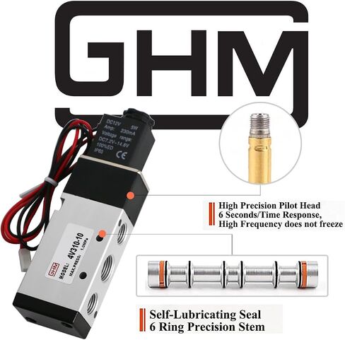 GHM Pneumatics Solenoid Valve 1/4''npt DC12V 3Way2Position Single Coil Pilot-Operated Electric Solenoid Valve 4V310-10 in Saudi Arabia