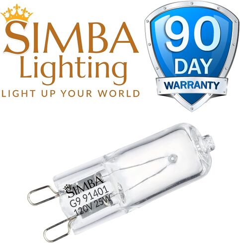 Simba Lighting Halogen Light Bulb G9 T4 25W JCD Bi-Pin (10 Pack) for Chandeliers, Pendants, Cabinet Lights, Landscape Lights, Desk and Floor Lamps, Wall Sconces, 120V Dimmable, 2700K Warm White in Saudi Arabia