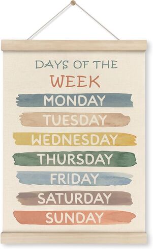 HRQKO Boho Month Decor Poster Hanger Frame, Educational Posters, Preschool Wall Art with Wooden Frames, Boho Classroom Wall Hanging Banner Decor for Toddlers Room Playroom, 12x16 inch in Saudi Arabia