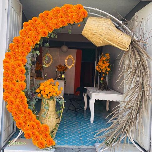 Marigold Flower Heads Bulk 50Pcs, Silk Marigold Artificial Flowers for Diwali Home Decor DIY Wreath Garland Craft Baby Shower Wedding Party Decoration Halloween Christmas New Year Decor(Black) in Saudi Arabia