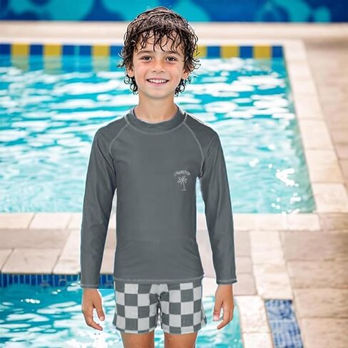 طقم ملابس سباحة للأولاد من Owntop مكون من قطعتين، بدلة استحمام مع سترة للطفح الجلدي وسروال للحدائق المائية، ودروس السباحة in Kuwait