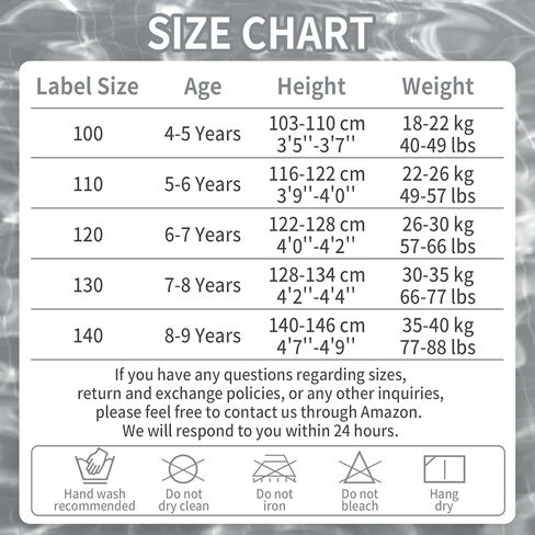 طقم ملابس سباحة للأولاد من Owntop مكون من قطعتين، بدلة استحمام مع سترة للطفح الجلدي وسروال للحدائق المائية، ودروس السباحة in Kuwait