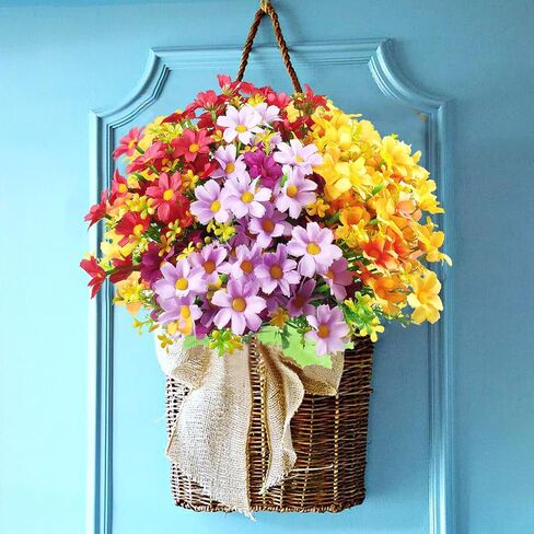 Artificial Daisy Flowers 6 Bundles, UV Resistant Fake Silk Flowers, No Fade Greenery Shrubs Plants for Garden Farmhouse Porch Wedding Indoor Outdoor Home Decor (Dark Purple) in Saudi Arabia
