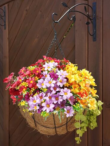 Artificial Daisy Flowers 6 Bundles, UV Resistant Fake Silk Flowers, No Fade Greenery Shrubs Plants for Garden Farmhouse Porch Wedding Indoor Outdoor Home Decor (Dark Purple) in Saudi Arabia