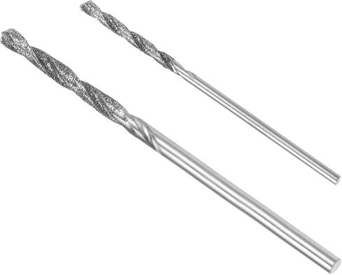 uxcell 2pcs 1.5mm/2mm Metric Diamond Coated Twist Drill Bits High-Speed Steel Tipped Drill Tiles for Jewelry Beach Glass Shells Lapidary Ornament Bracelet Necklace Arts in Saudi Arabia