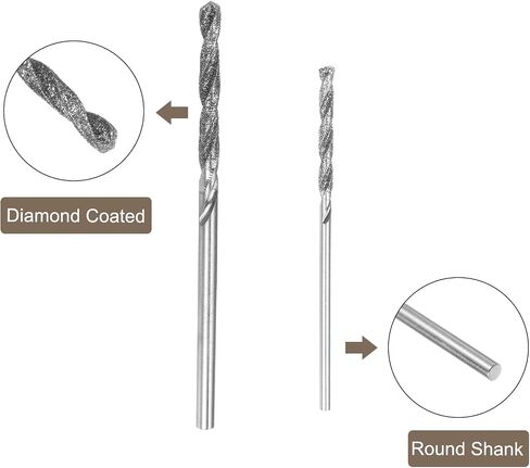 uxcell 2pcs 1.5mm/2mm Metric Diamond Coated Twist Drill Bits High-Speed Steel Tipped Drill Tiles for Jewelry Beach Glass Shells Lapidary Ornament Bracelet Necklace Arts in Saudi Arabia