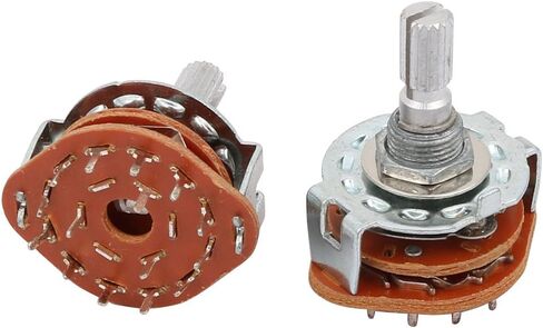 uxcell 5Pcs 1 Pole 12 Positions 6mm Knurled Shaft Diameter Band Selector Rotary Switch in Saudi Arabia