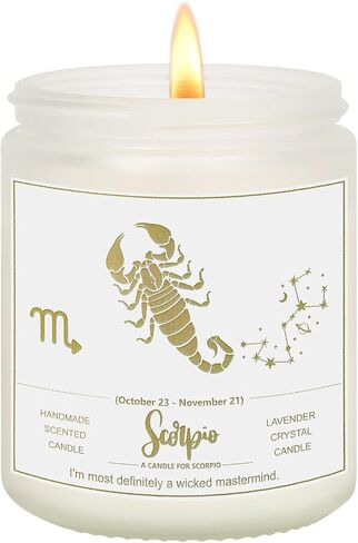 Christmas Lavender Sagittarius Candles, Healing Crystal Scented Candles, Birthday Gifts for Women, Soy Candles, Zodiac Sign Candles, Astrology Gifts for Women. in Saudi Arabia