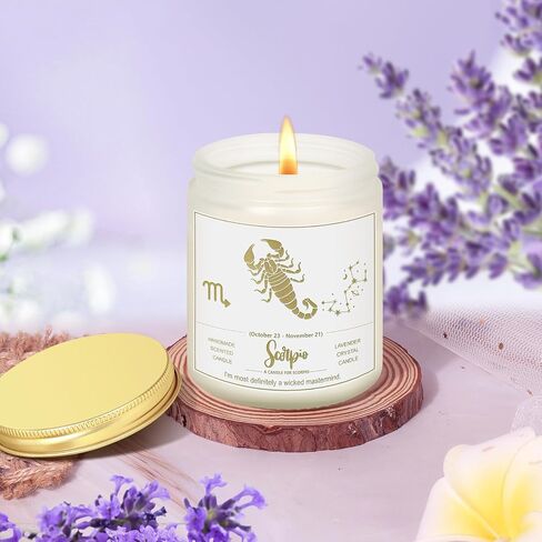 Christmas Lavender Sagittarius Candles, Healing Crystal Scented Candles, Birthday Gifts for Women, Soy Candles, Zodiac Sign Candles, Astrology Gifts for Women. in Saudi Arabia