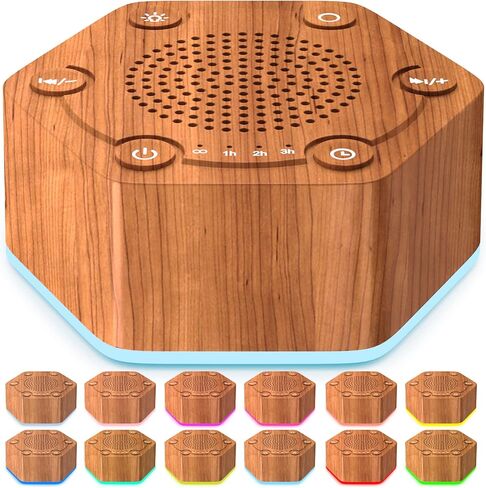 آلات ضوضاء بيضاء عالية الدقة 30 صوتًا مهدئًا فريدًا غير متكرر 12 لونًا ضوء ليلي 4 مؤقتات سطوع 10 مستويات مستوى صوت 32 مستوى ووظيفة الذاكرة in Kuwait