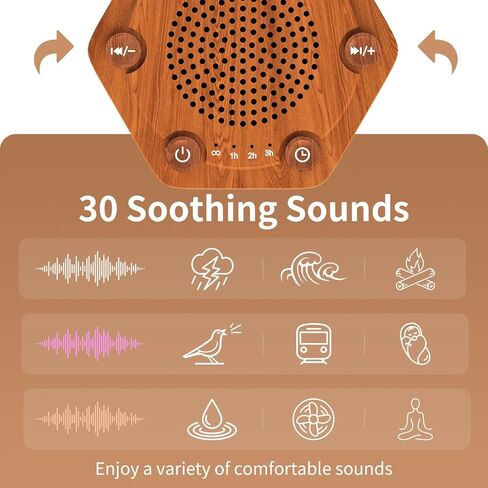 آلات ضوضاء بيضاء عالية الدقة 30 صوتًا مهدئًا فريدًا غير متكرر 12 لونًا ضوء ليلي 4 مؤقتات سطوع 10 مستويات مستوى صوت 32 مستوى ووظيفة الذاكرة in Kuwait