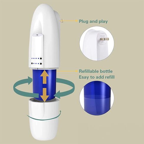 موزع روائح يصل إلى 500 قدم مربع - قابس بتقنية النانو في الزيوت العطرية (زر) - للمنزل والمكتب - موزع روائح زيت صامت وبدون ماء in Kuwait