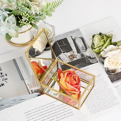 Hipwie Vintage Glass Jewelry Box with Black Lid, Mirrored Jewelry Display Case Small Trinket Organizer Golden Lidded Box Keepsake Box Decorative Glass Box for Ring Earrings Chest (Tree of Life) in Saudi Arabia