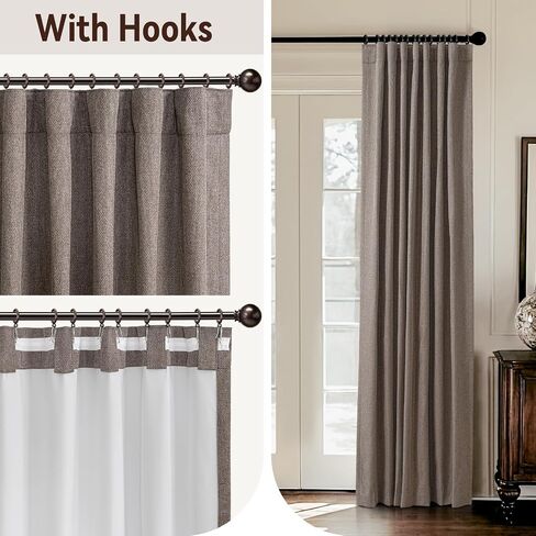 100% Blackout Shield Blackout Curtains 84 Inch Length 2 Panels Set Blackout Curtains for Bedroom Thermal Curtains for Summer Textured Room Darkening Curtains for Living Room,W50 X L84,Mocha in Saudi Arabia