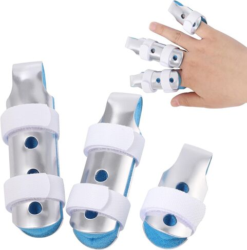 جبيرة الإصبع، 3 قطع مثبت مفاصل دعامة الأصابع للإصبع المكسور وتقويم التهاب المفاصل وتثبيت المفاصل مع رغوة ناعمة وفتحات تهوية in Kuwait