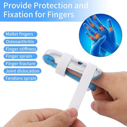 جبيرة الإصبع، 3 قطع مثبت مفاصل دعامة الأصابع للإصبع المكسور وتقويم التهاب المفاصل وتثبيت المفاصل مع رغوة ناعمة وفتحات تهوية in Kuwait