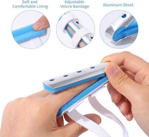 جبيرة الإصبع، 3 قطع مثبت مفاصل دعامة الأصابع للإصبع المكسور وتقويم التهاب المفاصل وتثبيت المفاصل مع رغوة ناعمة وفتحات تهوية in Kuwait