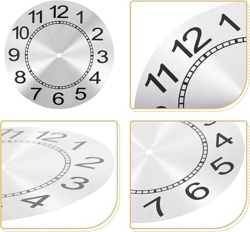 jojofuny Aluminum Silver Wall Clock Face for DIY, Wall Clock Dial DIY Clock Dial Plate Replacement Clock Dial Digital Clock Dial Clock Accessory Rose Gold in Saudi Arabia