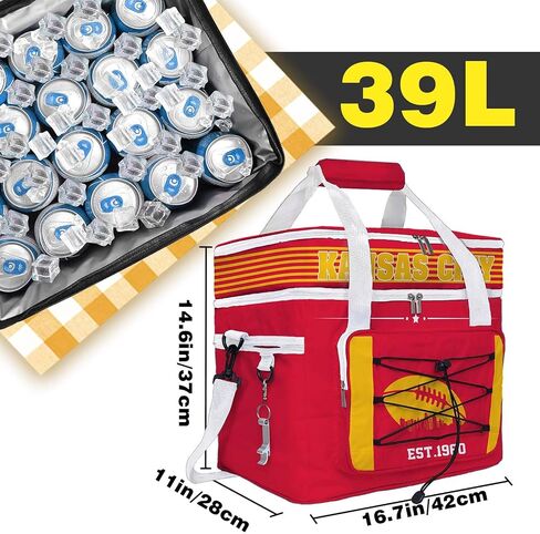 San Francisco Football Fan Picnic Bag Cooler, 45 Can Double Compartment Large Leakproof Cooler Bag,Adult Large Picnic Cooler Bag, Portable Insulated Travel Cooler. in Saudi Arabia