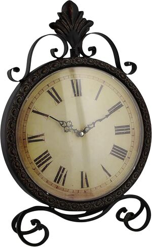 Deco 79 Metal Scroll Clock, 11" x 3" x 17", Brown in Saudi Arabia