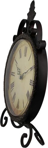 Deco 79 Metal Scroll Clock, 11" x 3" x 17", Brown in Saudi Arabia