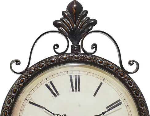 Deco 79 Metal Scroll Clock, 11" x 3" x 17", Brown in Saudi Arabia