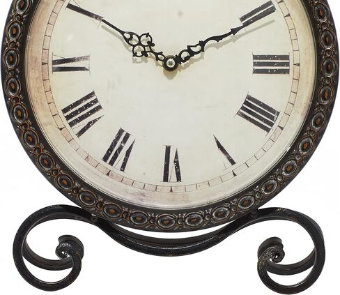 Deco 79 Metal Scroll Clock, 11" x 3" x 17", Brown in Saudi Arabia