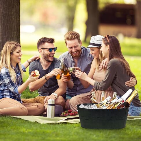 دلاء الثلج للحفلات 2 قطعة 3 جالون من المشروبات المجلفنة حوض معدني للشمبانيا وشرب النبيذ والنحاس دلو ثلج كبير مع مجارف لمستلزمات بار الكوكتيل والميموزا in Kuwait