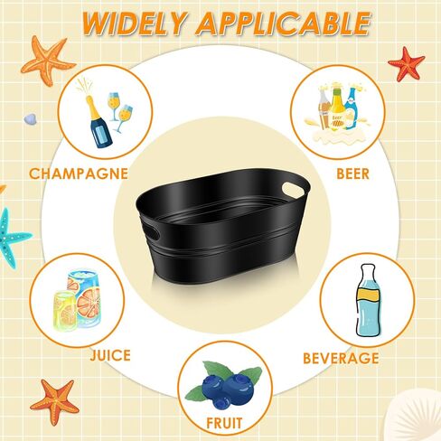 دلاء الثلج للحفلات 2 قطعة 3 جالون من المشروبات المجلفنة حوض معدني للشمبانيا وشرب النبيذ والنحاس دلو ثلج كبير مع مجارف لمستلزمات بار الكوكتيل والميموزا in Kuwait