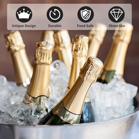 دلاء الثلج للحفلات 2 قطعة 3 جالون من المشروبات المجلفنة حوض معدني للشمبانيا وشرب النبيذ والنحاس دلو ثلج كبير مع مجارف لمستلزمات بار الكوكتيل والميموزا in Kuwait