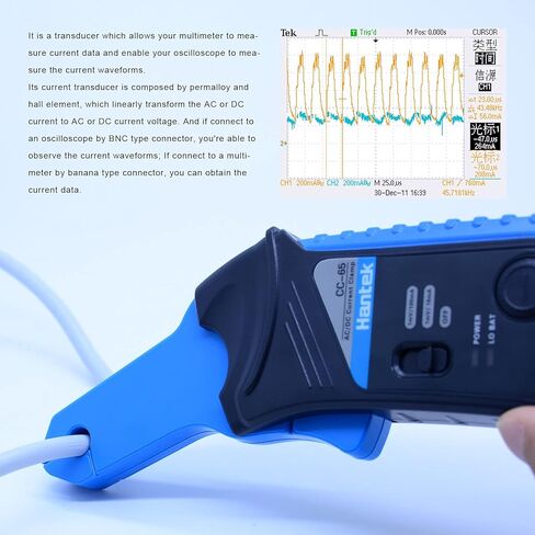 مشبك تيار متردد/تيار مستمر لراسم الذبذبات 20 كيلو هرتز عرض النطاق الترددي 1 ميجا فولت/10 مللي أمبير 65 أمبير مع قابس BNC (CC-65) in Kuwait
