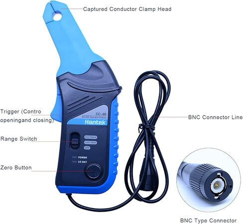 مشبك تيار متردد/تيار مستمر لراسم الذبذبات 20 كيلو هرتز عرض النطاق الترددي 1 ميجا فولت/10 مللي أمبير 65 أمبير مع قابس BNC (CC-65) in Kuwait