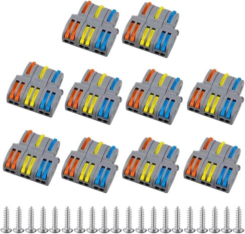 Lever Wire Nut Connectors, Circuit Inline Splices,Quick Wiring Cable Connector Push-in Conductor Terminal Block (3 in 6 Out) in Saudi Arabia